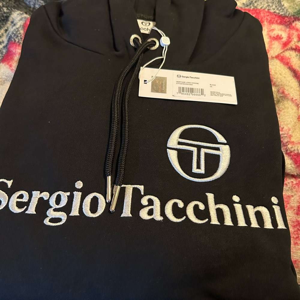 Brand New Sergio Tacchini 3xl Black Beauty Hoodie